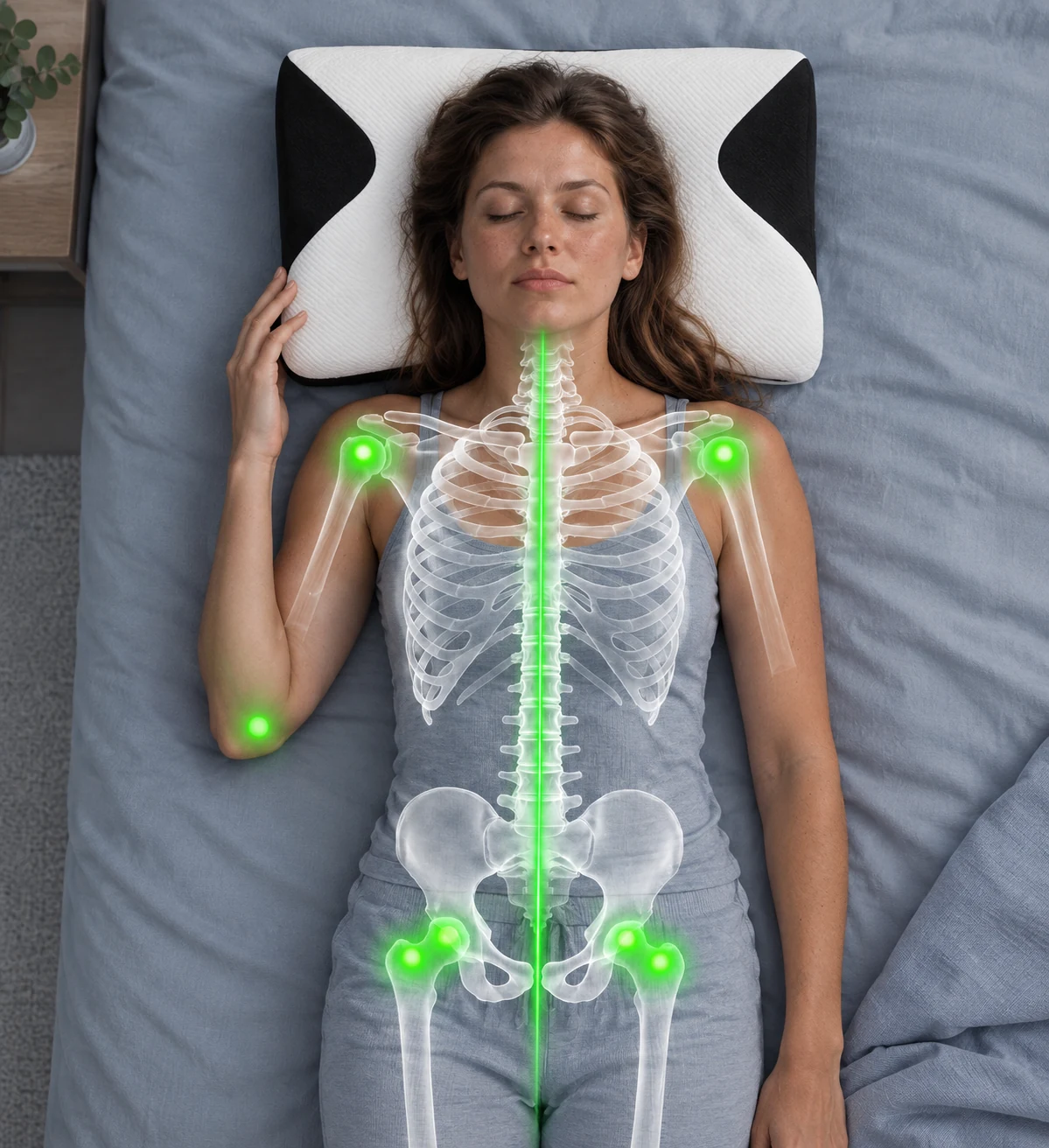 Alignement vertébral pendant le sommeil sur le dos